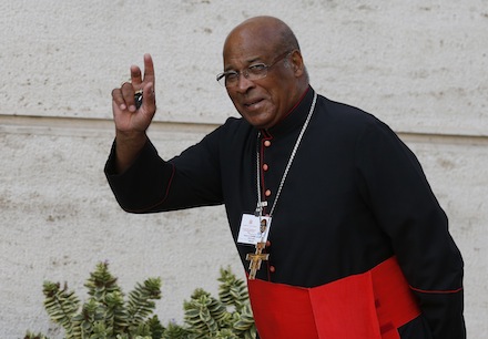 Cardinal Napier arrives for morning session of extraordinary Synod of Bishops on the family at Vatican